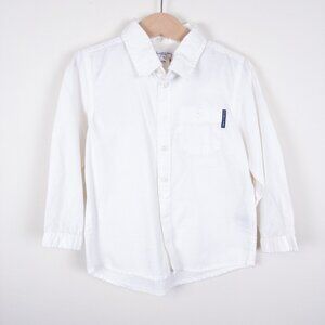 NEW Polarn O. Pyret Button Up Long Sleeve Pocket Shirt Ivory Boys 2-3